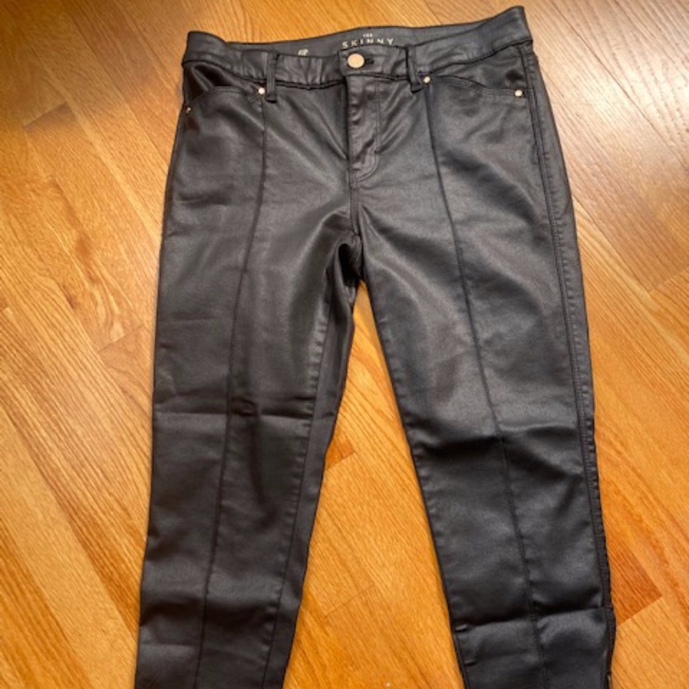 WHBM waxed black jeans